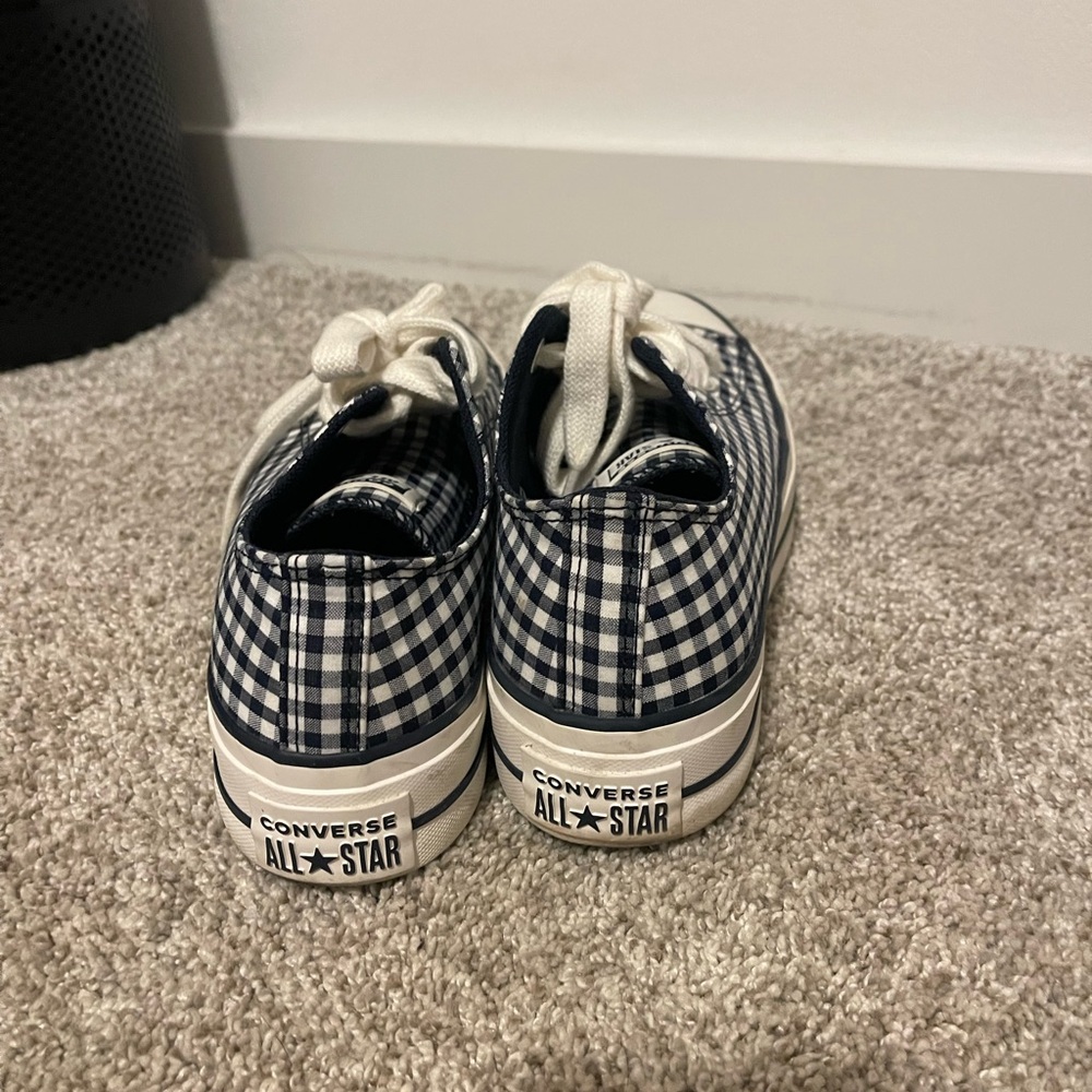 Converse women’s ' Navy and White Checkered platform Sneakers